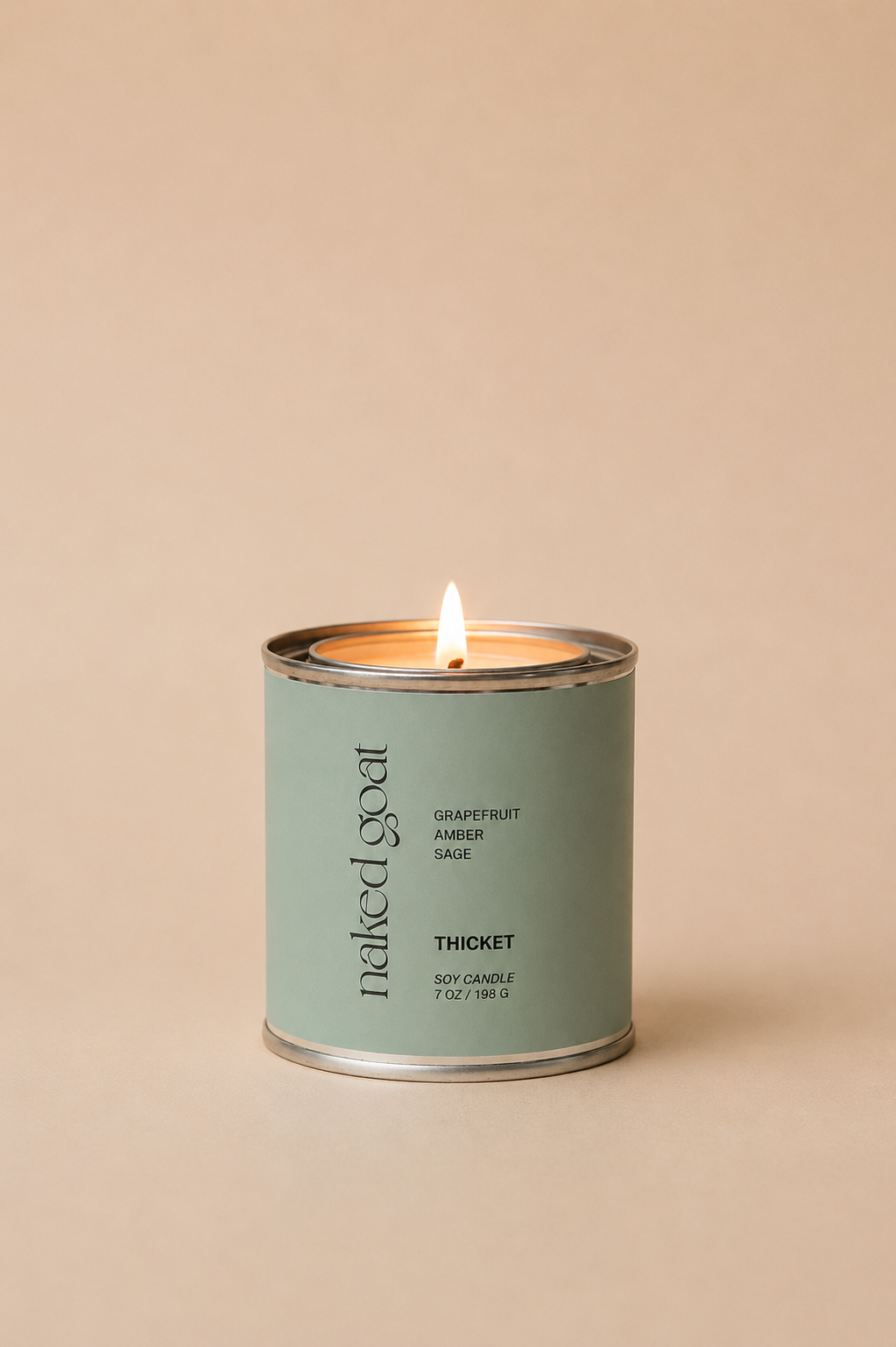 Naked Goat Thicket Soy Candle with sage and amber fragrance