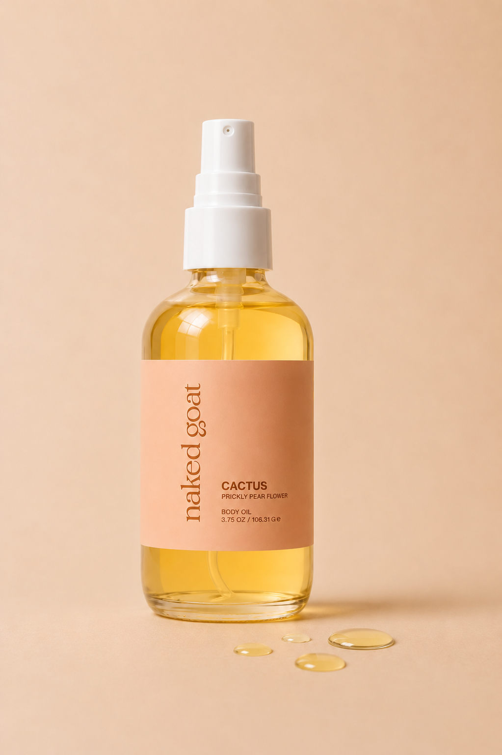 Naked Goat Cactus Rejuvenating Body Oil in recyclable glass bottle