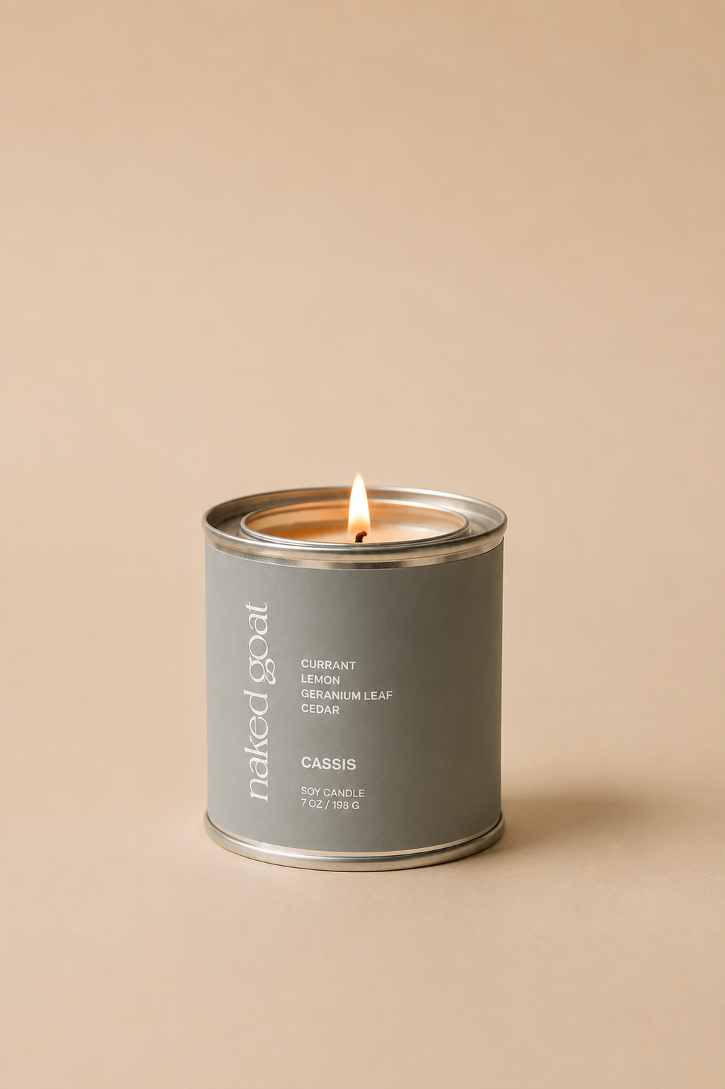 Naked Goat Cassis Soy Candle with currant and cedar fragrance